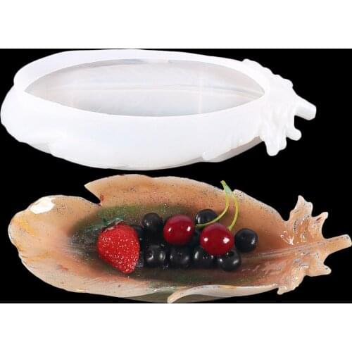 DIY Crystal Storage Box Epoxy Mold, Mirror Feather Jewelry, Fruit Tray, Silicone Product Made From Resin