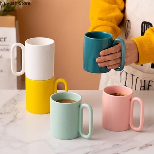 Nordic Ring Ceramic Cup Home Creative 300ml Water Cup Breakfast Cup Coffee Cup Mug Living Room Tea Table Decoration Accessories