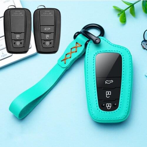 Leather 2020 Car Key Cover Case Keychain Covers Protect for Toyota Prius Camry Corolla C-HR CHR RAV4 Prado 2018 Accessories