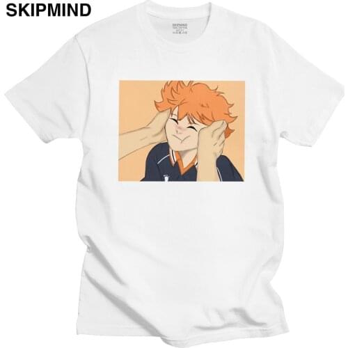 Cool Male Volleyball Anime Haikyuu T-Shirts Short Sleeves Crewneck Cotton Tshirt Printed Squishy Hinata Tee Shirts Clothes Gift