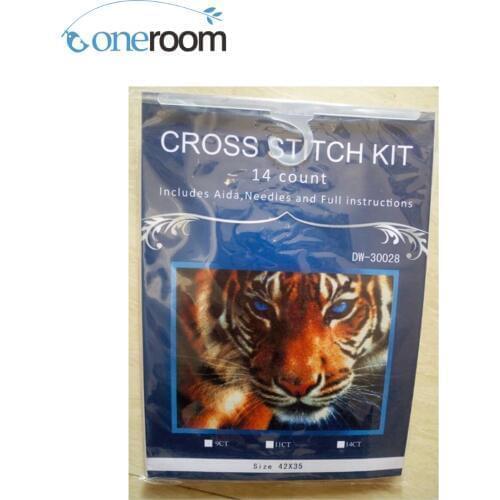 DW-30028 Tiger home Decor counted 14ct white canvas similar DMC Cross Stitch kits 14CT needlework Set DIY embroidery3th