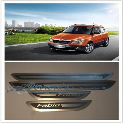 For SKODA FABIA 2009-2014 High-quality stainless steel Plate Door Sill Welcome Pedal Car Styling Accessories 4pcs/set