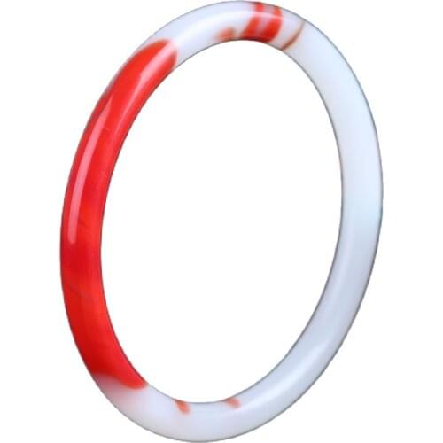 Natural Xinjiang round jade bracelet gold silk jade chicken blood floating flower Gobi jade bracelet beauty Bracelet female