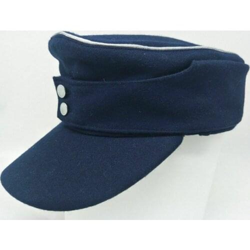 WWII GERMAN AIR FORCE WH OFFICER M43 PANZER BLUE WOOL FIELD CAP HAT armyshop2008