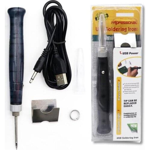 New 5V 8W Portable USB Soldering Iron Pen Mini Tip Button Switch Electric Powered Soldering Station Welding Equipment Tools