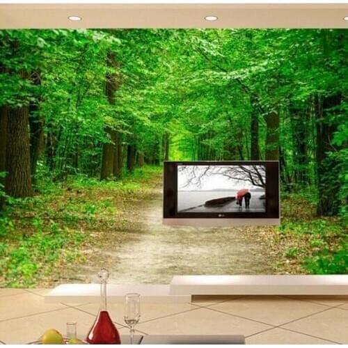 Custom Wallpaper forest landscape boulevard 3D TV backdrop mural landscape 3D Wallpaper Beibehang wallpaper for walls 3d