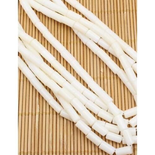 Wholesale 4x8mm White Coral Tube Loose beads 15.5", Min. Order is $10,we provide mixed wholesale for all items