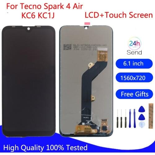 Original For Tecno Spark 4 Air Display KC6 KC1J LCD Touch Screen Digitizer Assembly For Tecno Spark4 Air LCD Display Phone Parts