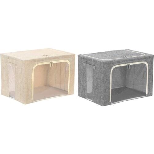 LBER 1Pcs Thicken Storage Box Fabric With Cover Fold Baina Box Large Window Clothing Toys Home Storage Box Packing Bag