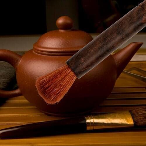 Teapot Brush Soft Hair Bottle Kettle Spout Clean Tools Wood Handle Tea Pot Dust Brush Household Kitchen Tools