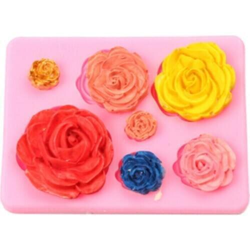 Rose Flowers Fondant Silicone Mold 3D Craft Chocolate Candy Resin Clay Mold Cake Decorating Tools kitchen Pastry Baking Tools