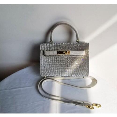 Rhinestone small womens bag evening bag flashing diamond small square bag dinner bag handbag cosmetic bag