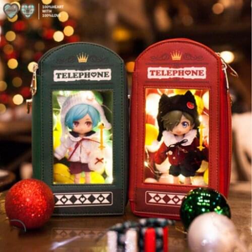 Magic Telephone Booth Cross Body Bags For Women Vintage Lolita OB11 1/12 BJD Doll Bag Totes Beach Shouder Bag Wallet Storage Box