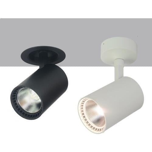 Super Bright 30W White shell / Black shell Surface Mounted COB Down Light Recessed COB Ceiling lamp AC85-265V