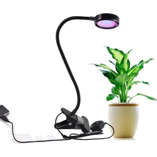 LED Grow Light 10W Red/Blue Dimmable Modes and Plant Grow Lamp Adjustable light intensity with 360° rotate for Office, Home