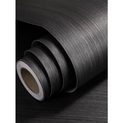Thick Black Wood Self-adhesive Stickers DIY Home Furniture & Door Restore Waterproof PVC Wall Papers for Living Room Decoration