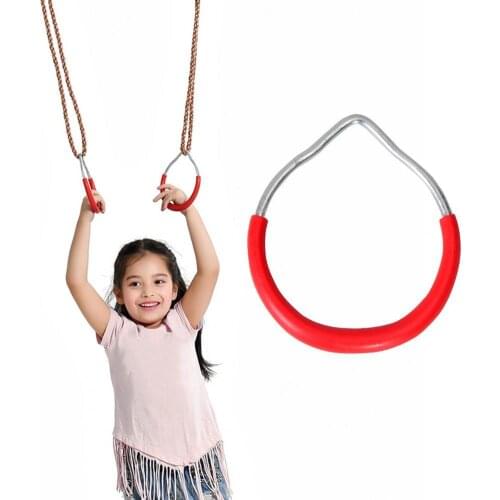 Comfortable Children Pull Up Gym Fitness Swing Rings for Indoor/Outdoor