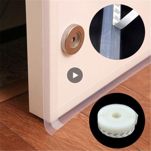 5 M Door Seal Bottom Windows Self Adhesive Soundproof Doors Silicone Rubber Seal Strip Weatherstrip Bar Window Sealing Films New