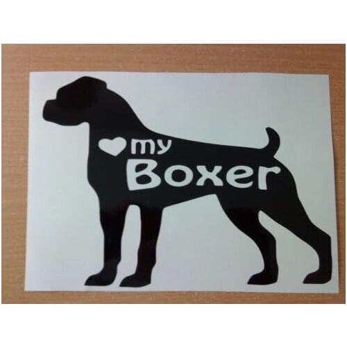 For love my boxer pets dog shop window door sign vinyl decal car sticker laptop fun