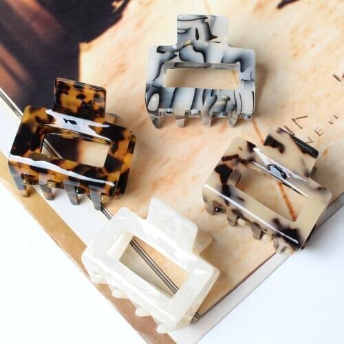 Geometric Acetate Tortoiseshell Hair Claws Crab Clamps Charm Lady Hair Clips Retro Make up Hairdress Hair Clamps For Women