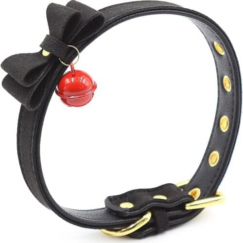 Sexy Bow Tie Neck Choker Collar Necklace Jewelry With Knot Small Bell For Girls Women Cat Cosplay Costume Halloween Party Gifts