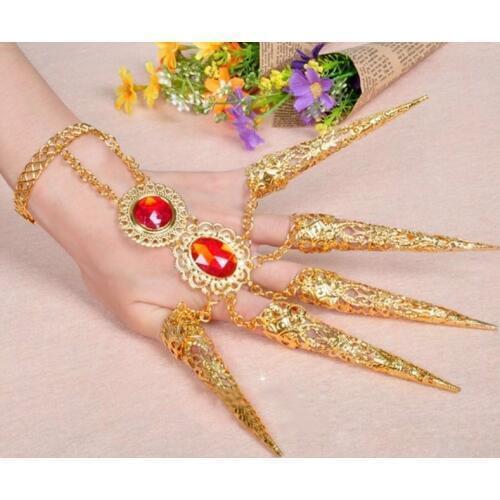 1pc Womens Girls Belly Dance Dancing Finger Indian Thai Finger Golden Jewelry