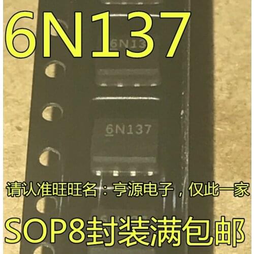 10PCS 6N137 1.27MM SOP-8 6N137S