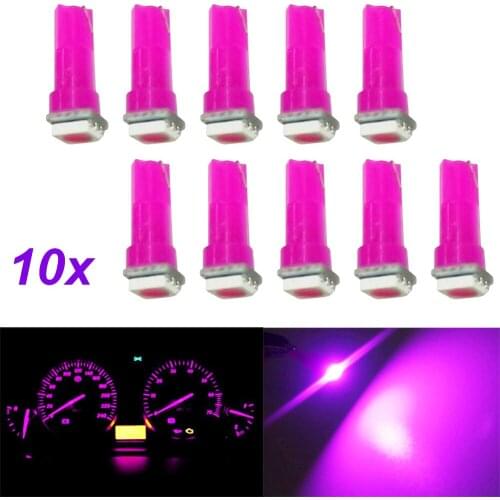 10pcs T5 SMD 5050 Instrument Gauge Dash Car LED bulbs 37 73 74 For Ford Nos Pink JS22