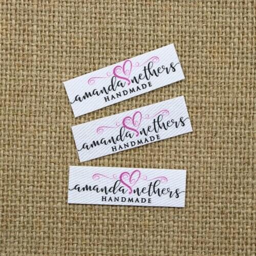 120pieces Custom Ironing Labels, Logo or Text, Personalized Brand , Cotton printed labels, Custom Design (YTa04)