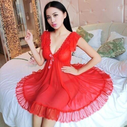 2019 fashion design sexy ladies new summer thin section mesh nightdress