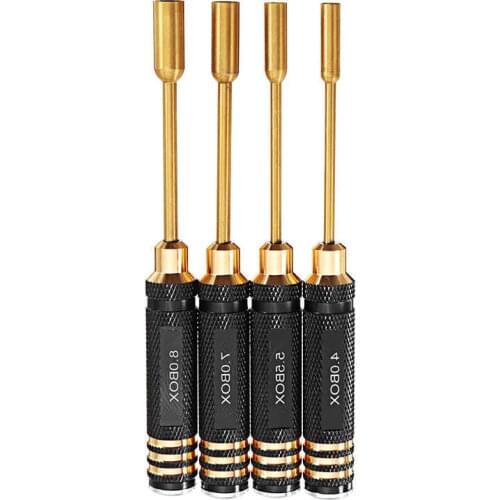 4Pcs 4.0/5.5/7.0/8.0mm Hexagonal Titanium Nut Drivers Wrench Screwdriver Tool Set For FPV RC Models Car Boat Airplane