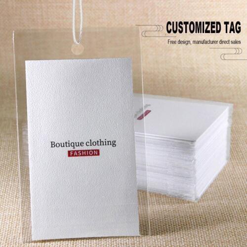 Free Shipping customized hang tag/paper design/logo Women/Men/Children Garment/clothing/shoes/bags White card OPP bags strings