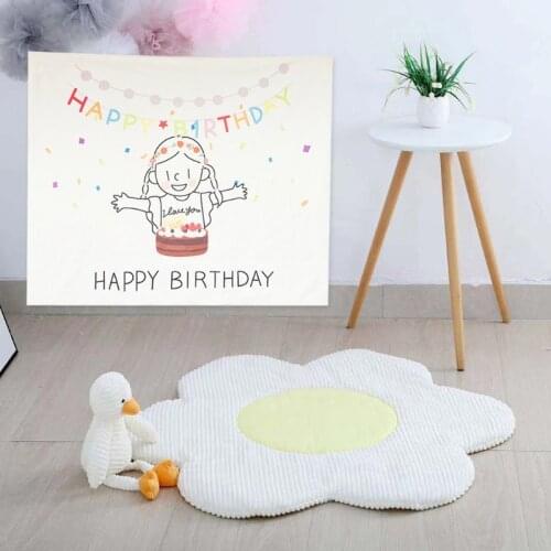 Happy Birthday Letters Hanging Cloth Banner Kids Child Girls Happy Birthday Backdrop Party Photo Background Decorations H055