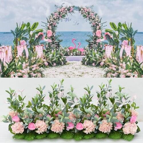 Artificial Flower Wedding Background Arch Decoration Flower Wall DIY Home Decoration Christmas hawaii Silk flower arrangement