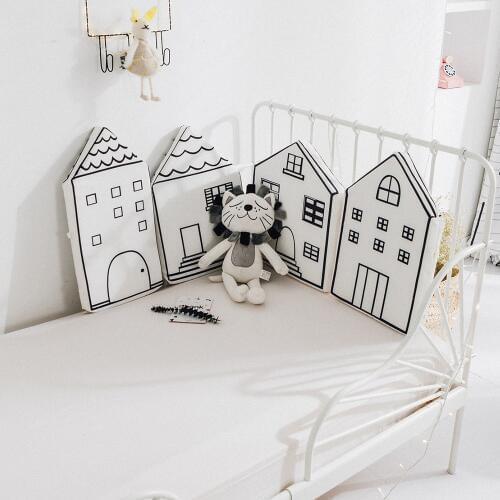 4Pcs/Lot Baby Bed Bedding Combination House Baby Bed Bumper Protect Newborn Cot Around Pillows Crib Bumpers Baby Room Decor Tool