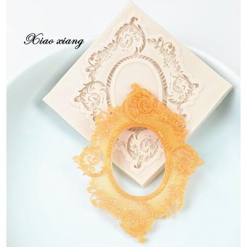 Lace Photo Frame Fondant Cake Silicone Molds For Baking Cake Decoration DIY Baking Chocolate Mold Kitchen Baking Accessories