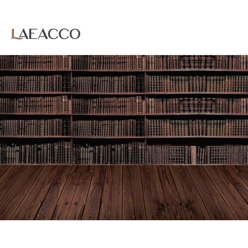Laeacco Old Library Wood Shelf Books Floor Study Home Decor Baby Child Photozone Portrait Photo Background Photo Backdrops