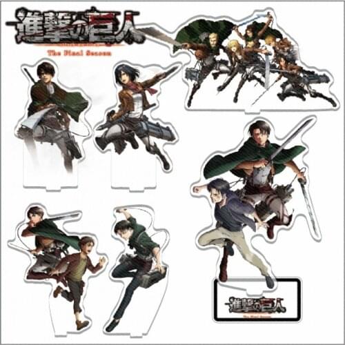 Hot Anime Attack on Titan Eren Jager Mikasa Ackerman Acrylic Stand Figure Model Plate Display Cosplay Table Decor Attack Series