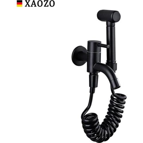 Bathroom Matte Black Bidet Faucet Shower Tap Washer Mixer Corner Valve Bidet faucets toilet Hand Shower Sprayer Wall Mounted