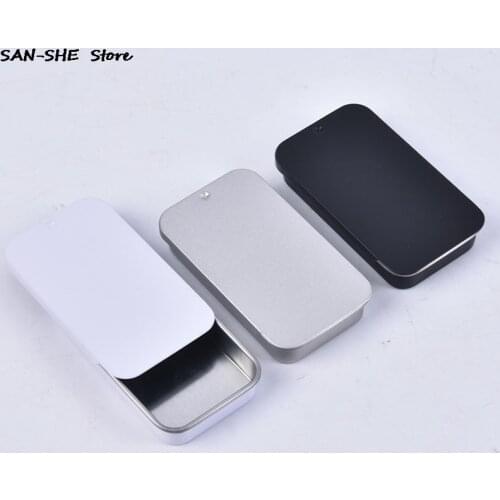 Mini Iron Box Slide Cover Storage Box Wedding Jewelry Pill Cases Portable Tin Boxes Container Cosmetic Organizer