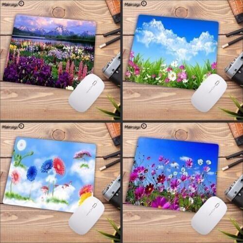 Mairuige New Printed Small fresh flowers Customized MousePads Computer Laptop Anime Mouse Mat Round Mouse Pad 18x22cm 20x25cm