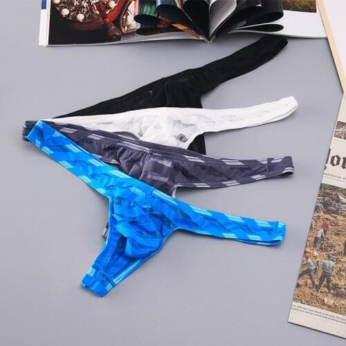 Sexy Transparent Mens Briefs Comfortable Thin Breathable Swimwear Elastic Underpants Striped White Blue Black Gray Underwear