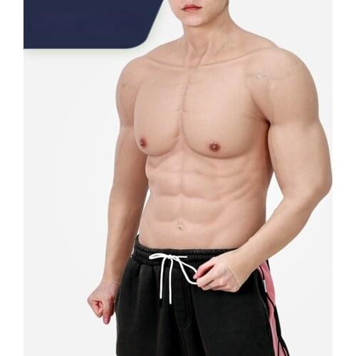 Realistic Silicone Fake Muscle Belly Body suit With Brawny Arms Simulation False chest for man women shemale Cosplay