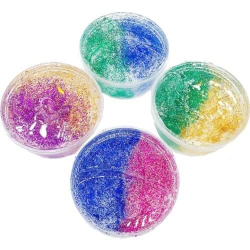 DIY Glitter Slime Crystal Mud Color Gradient Decompression Crystal Cloud Mud Light Plasticine Clay Toys Children Gifts J05001