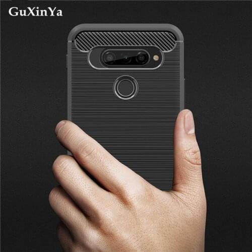 Silicone Case For LG Q70 Cover For LG Q70 Case Soft Carbon Fiber Capa For LG Q70 Phone Funda Coque 6.4" GuxinYa