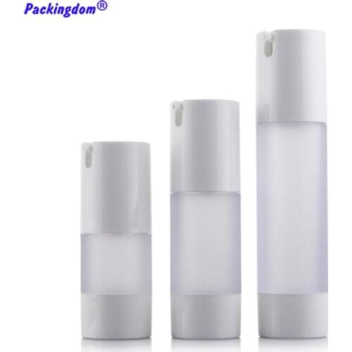 10pcs Airless Pump Bottles Plastic Empty Container Tube Matte Clear Bottles Refill Rotate Lotion Cosmetic Packing 15ml 30ml 50ml