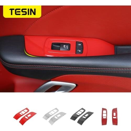 Interior Mouldings For Dodge Challenger Car Window Control Panel Glass Lift Switch Trim Cover Sticker For Dodge Challenger 2015