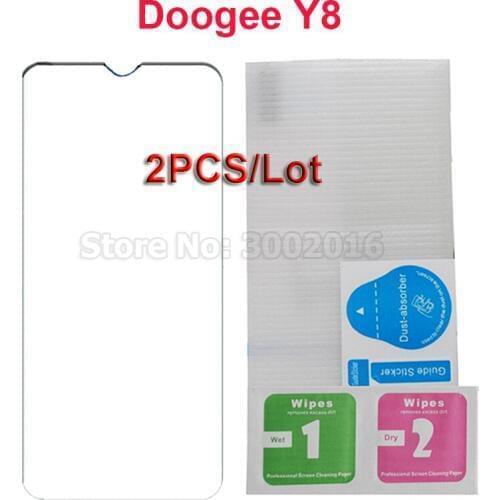 2PC Tempered Glass For Doogee Y8 6.1 4G Glass Screen Protector 9H Front LCD Glass Film For Doogee Y8 Smartphone Case Glass Cover