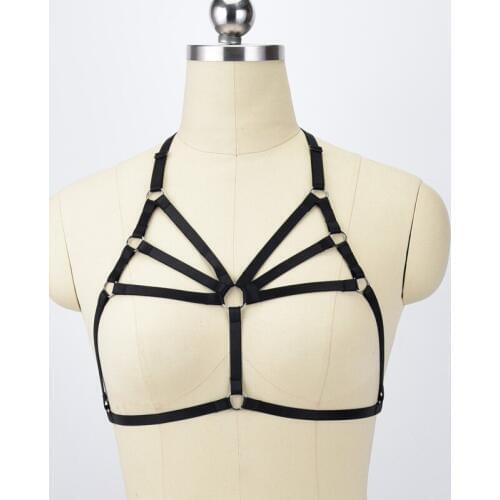 Women Sexy Wedding Costumes Lingerie body cage Harness Bra Suspender Belt Rave Fetish Wear Body Bondage Harness Bra