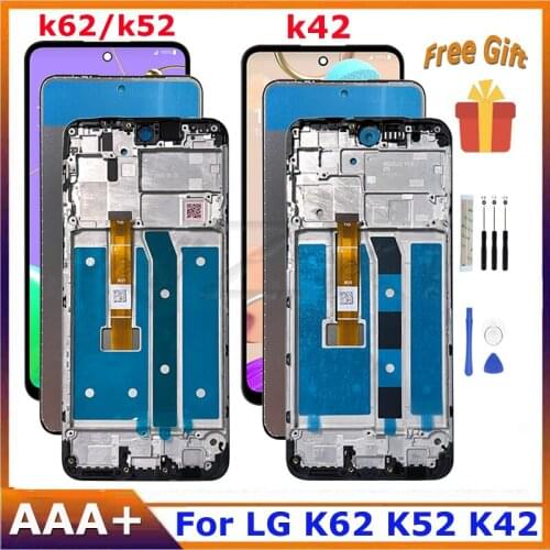 6.6" AAA+ For LG K62 K52 K520 LCD Display Touch Screen Replacement k525 LMK520EMW K42 K420 With Frame Digitizer Assembly Parts